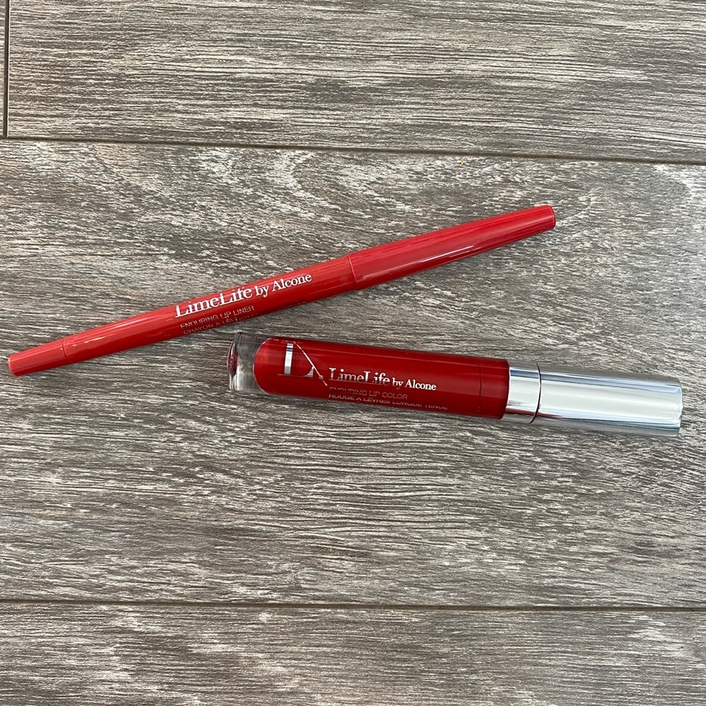 LimeLife enduring lip color - Cherry Pie and enduring lip liner - True Red